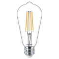 Lâmpada LED com regulação de fluxo luminoso VINTAGE Philips ST64 E27/7,2W/230V 4000K