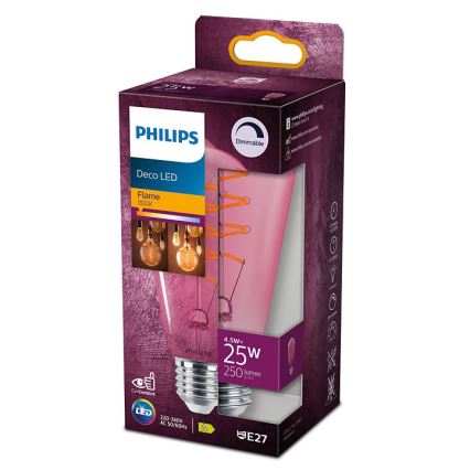 Lâmpada LED com regulação DECO Philips ST64 E27/4,5W/230V 1800K