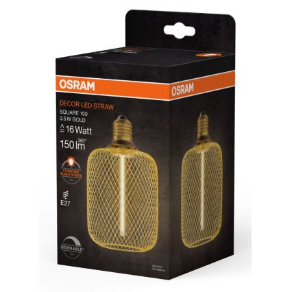 Lâmpada LED com regulação DECOR FILAMENT E27/3,5W/230V 1800K dourado - Osram