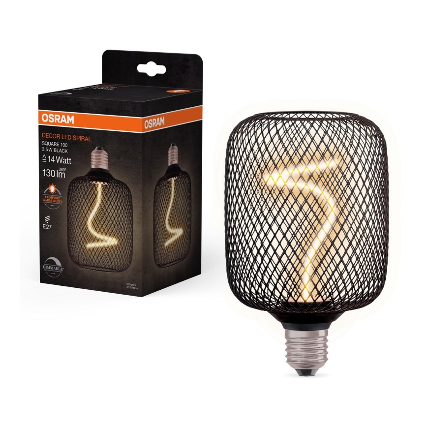 Lâmpada LED com regulação DECOR FILAMENT E27/3,5W/230V 1800K preto - Osram