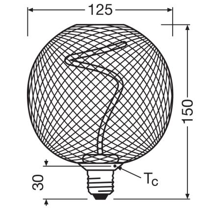Lâmpada LED com regulação DECOR FILAMENT G125 E27/3,5W/230V 1800K dourado - Osram