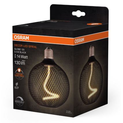 Lâmpada LED com regulação DECOR FILAMENT G125 E27/3,5W/230V 1800K preto - Osram