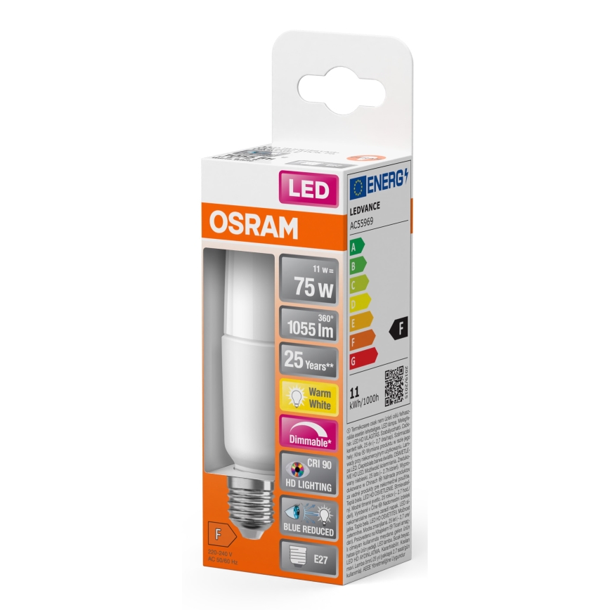 Lâmpada LED com regulação E27/11W/230V 2700K CRI 90 - Osram