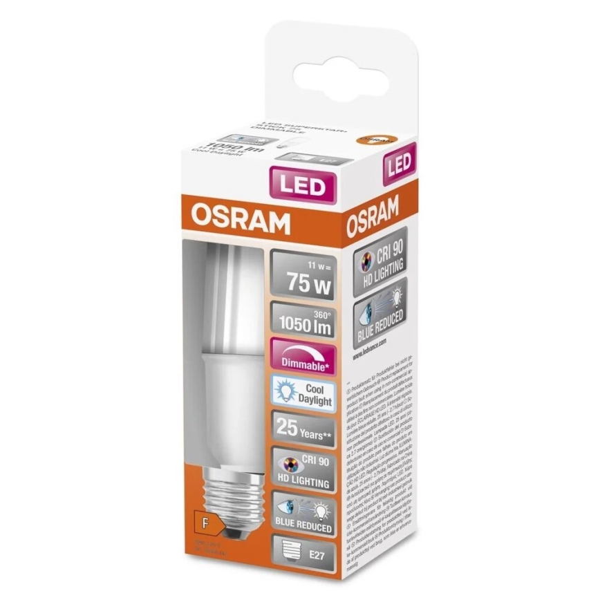 Lâmpada LED com regulação E27/11W/230V 6500K CRI 90 - Osram