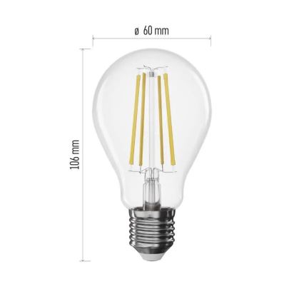 Lâmpada LED com regulação FILAMENT A60 E27/7,5W/230V 4000K