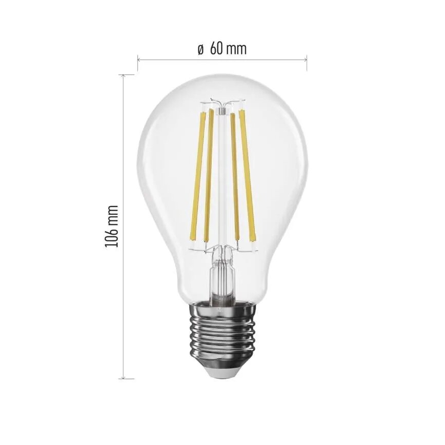 Lâmpada LED com regulação FILAMENT A60 E27/7,5W/230V 4000K