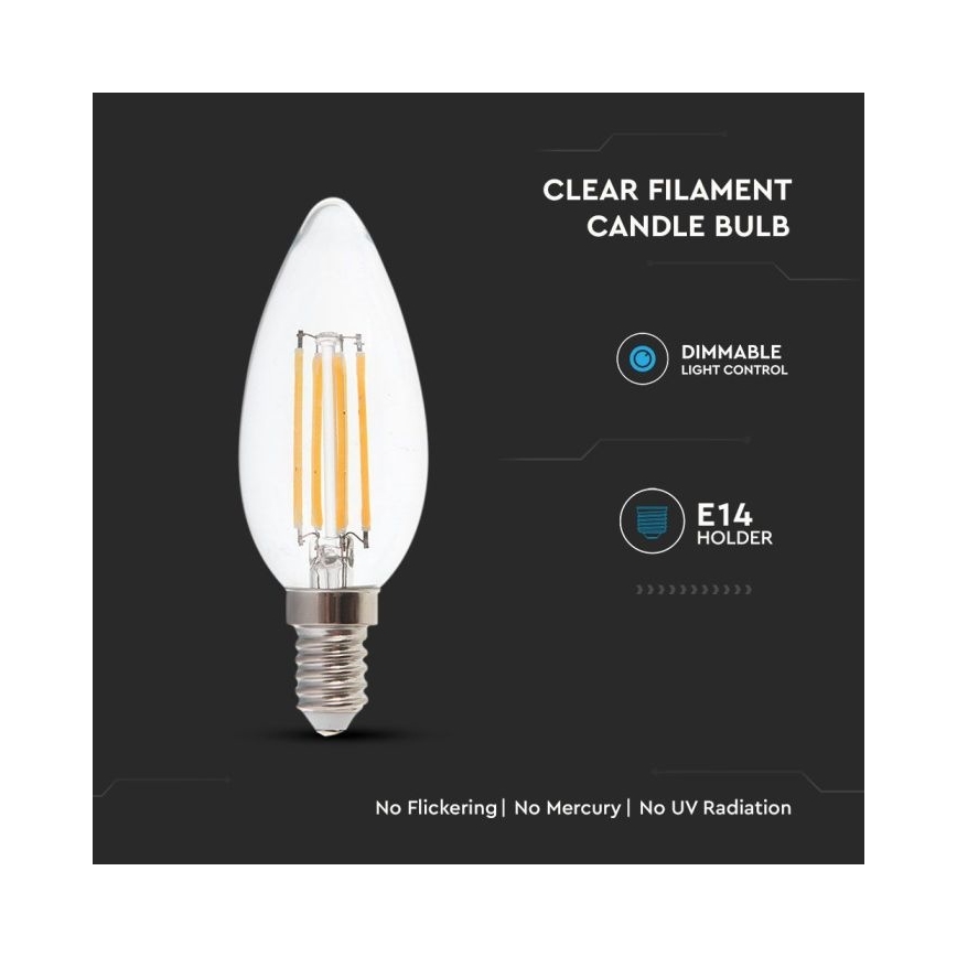 Lâmpada LED com regulação FILAMENT E14/4W/230V 3000K