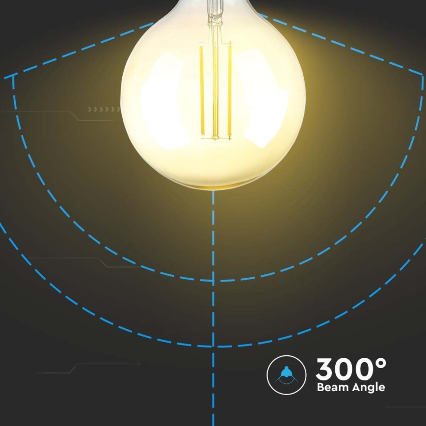 Lâmpada LED com regulação FILAMENT G125 E27/8W/230V 2200K