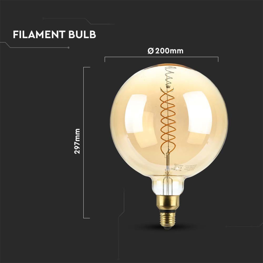 Lâmpada LED com regulação FILAMENT G200 E27/8W/230V 1800K