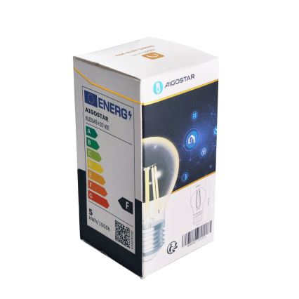 Lâmpada LED com regulação FILAMENT G45 E27/4,5W/230V 2700-6500K Wi-Fi - Aigostar