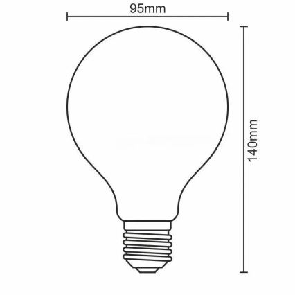 Lâmpada LED com regulação FILAMENT G95 E27/11W/230V 3000K