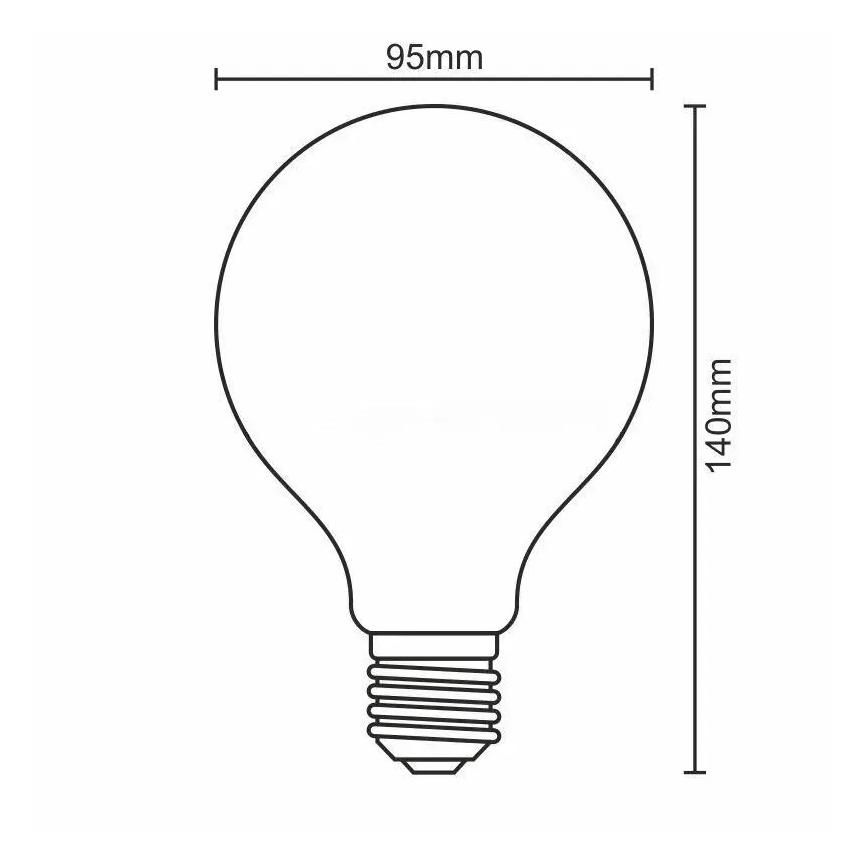 Lâmpada LED com regulação FILAMENT G95 E27/11W/230V 4000K