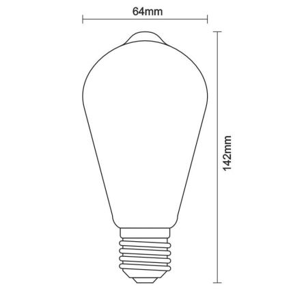 Lâmpada LED com regulação FILAMENT ST64 E27/11W/230V 4000K