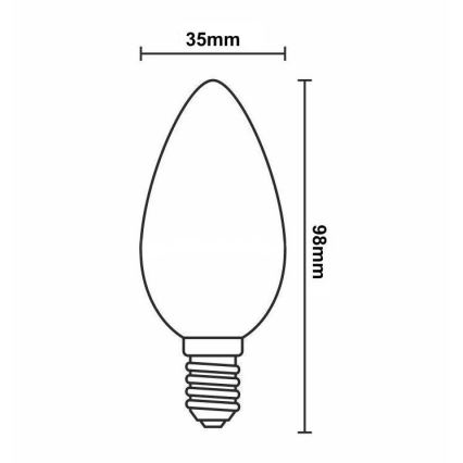 Lâmpada LED com regulação FILAMENT VINTAGE C35 E14/6W/230V 2000K