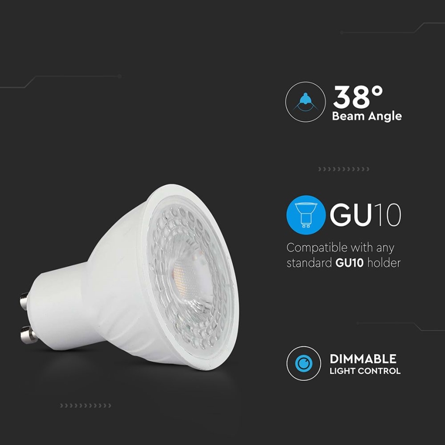 Lâmpada LED com regulação GU10/6W/230V 6500K 38°