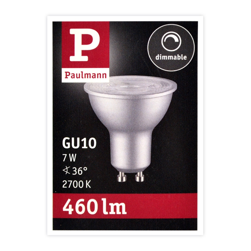 Lâmpada LED com regulação GU10/7W/230V 2700K - Paulmann 28753