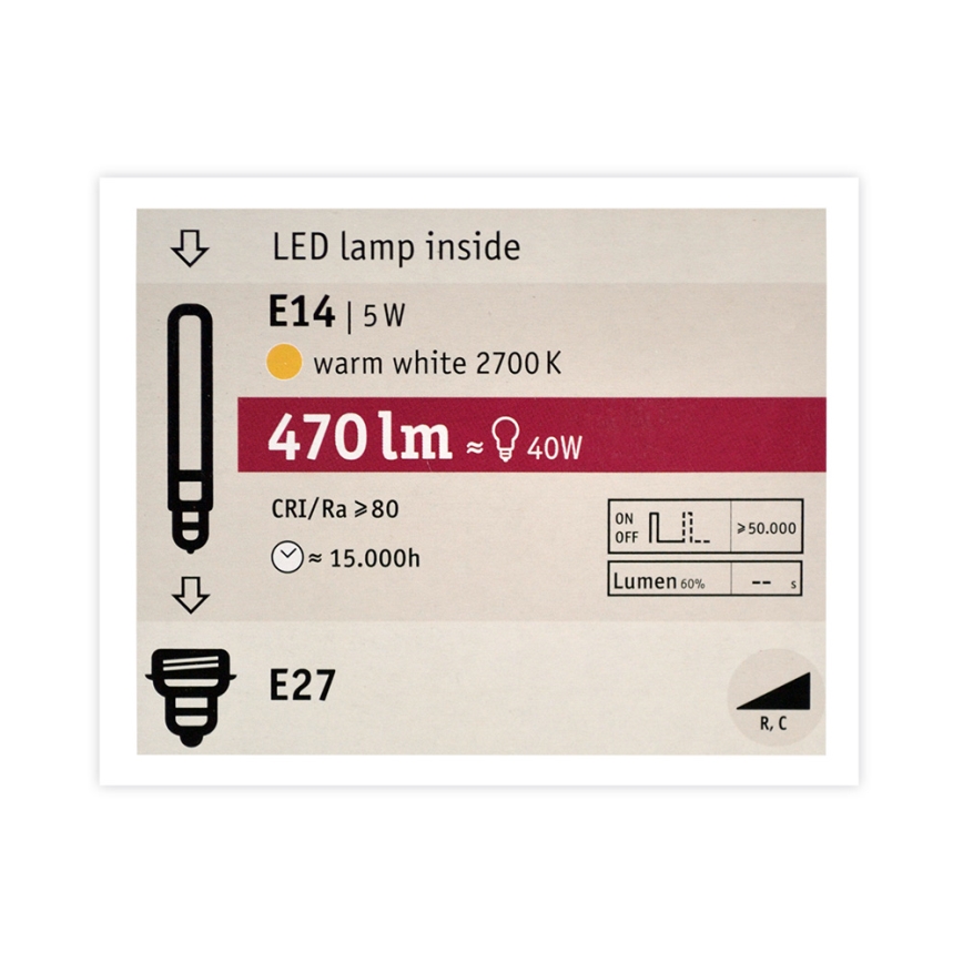 Lâmpada LED com regulação MOSAIC G125 E27/5W/230V 2700K - Paulmann 28747