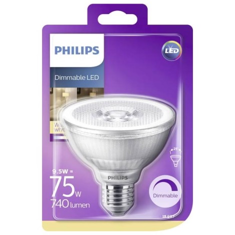 Lâmpada LED com regulação Philips E27/9,5W/230V 2700K
