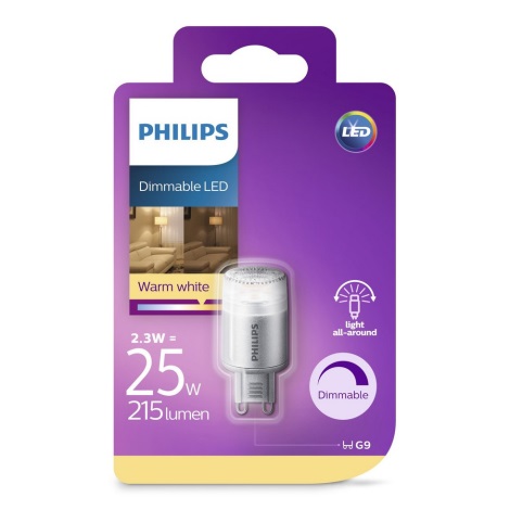 Lâmpada LED com regulação Philips G9/2.3W/230V 2700K