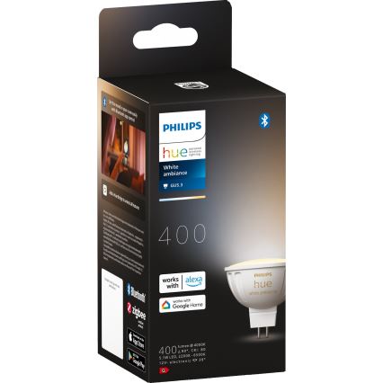 Lâmpada LED com regulação Philips Hue White Ambiance GU5,3/MR16/5,1W/12V 2200-6500K