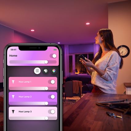 Lâmpada LED RGBW com regulação Philips Hue White And Color Ambiance E27/6,5W/230V 2000-6500K