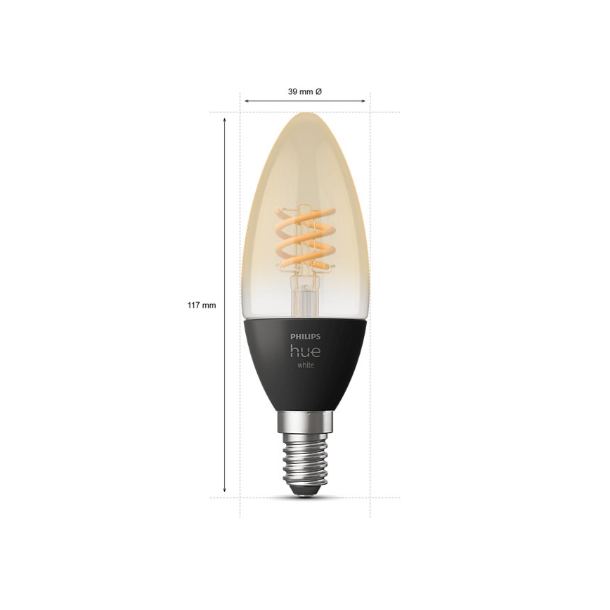 Lâmpada LED com regulação Philips Hue WHITE FILAMENT E14/4,5W/230V 2100K