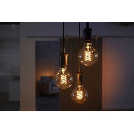 Lâmpada LED com regulação Philips Hue WHITE FILAMENT G93 E27/7W/230V 2100K