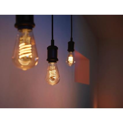 Lâmpada LED com regulação Philips Hue WHITE FILAMENT ST64 E27/7W/230V 2100K