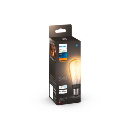 Lâmpada LED com regulação Philips Hue WHITE FILAMENT ST64 E27/7W/230V 2100K