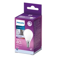 Lâmpada LED com regulação Philips P45 E14/4,5W/230V 4000K