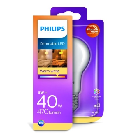 Lâmpada LED com regulação Philips Warm Glow E27/5W/230V 2200K-2700K