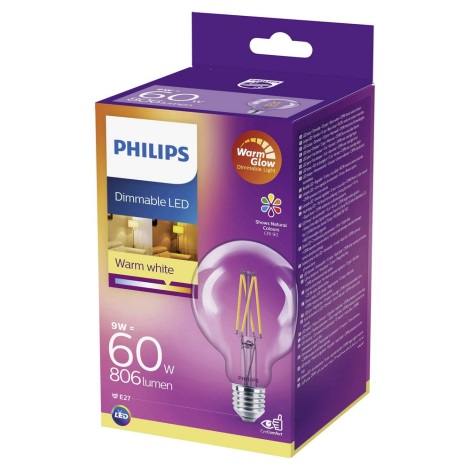 Lâmpada LED com regulação Philips Warm Glow E27/9W/230V 2200K-2700K 