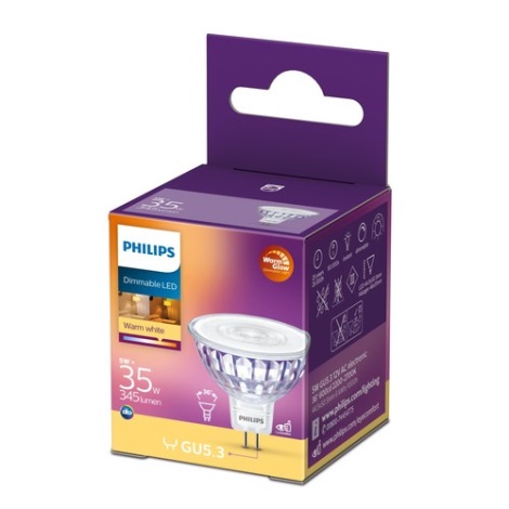 Lâmpada LED com regulação Philips Warm Glow GU5,3/5W/12V 2200-2700K