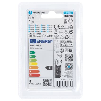 Lâmpada LED com regulação R7s/8W/230V 2700K - Aigostar