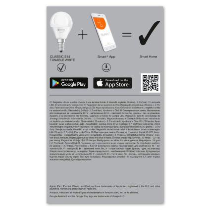 Lâmpada LED com regulação SMART+ E14/5W/230V 2,700K-6,500K Wi-Fi - Ledvance