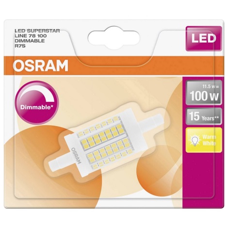 Lâmpada LED com regulação SUPERSTAR R7s/11,5W/230V - Osram 78 mm
