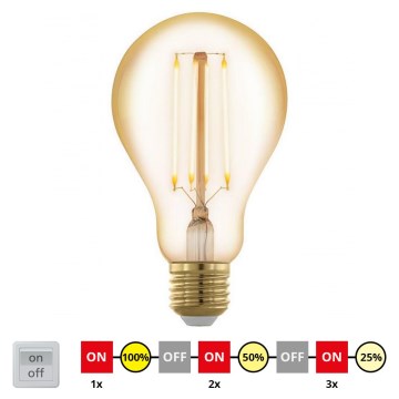 Lâmpada LED com regulação VINTAGE A75 E27/4W/230V 2200K - STEPDIMMING - Eglo 12858