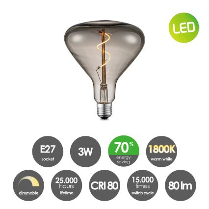 Lâmpada LED com regulação VINTAGE EDISON E27/3W/230V 1800K