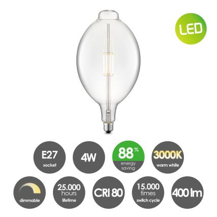 Lâmpada LED com regulação VINTAGE EDISON E27/4W/230V 3000K
