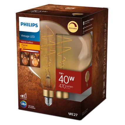 Lâmpada LED com regulação VINTAGE Philips G200 E27/7W/230V 2000K