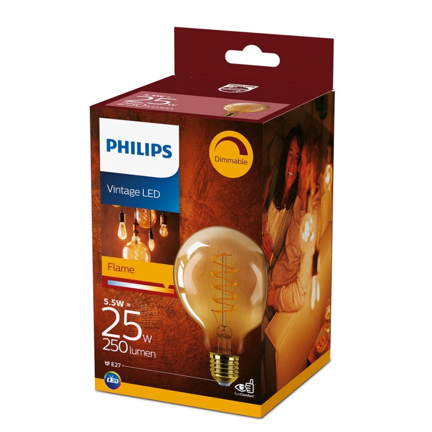 Lâmpada LED com regulação VINTAGE Philips G93 E27/4W/230V 1800K