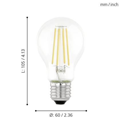 Lâmpada LED com sensor crepuscular VINTAGE A60 E27/6W/230V 3000K - Eglo 11886