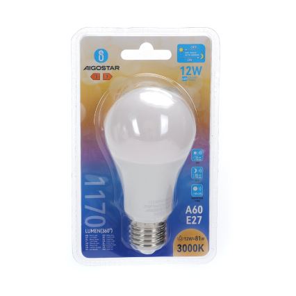 Lâmpada LED com sensor de crepúsculo A60 E27/12W/230V 3000K - Aigostar