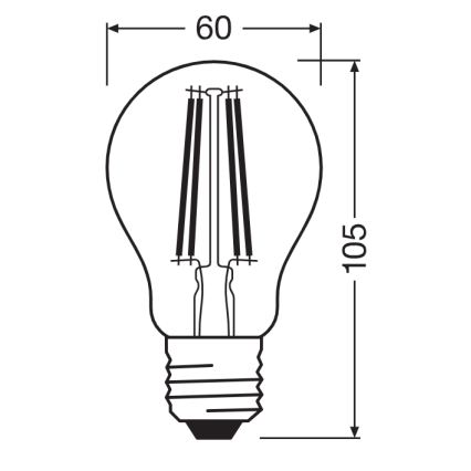 Lâmpada LED com sensor de crepúsculo CLASSIC FILAMENT A60 E27/7,3W/230V 2700K - Osram