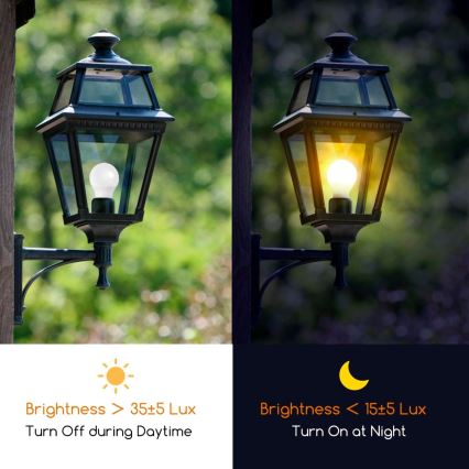 Lâmpada LED com sensor de crepúsculo ECOLINE A60 E27/9W/230V 3000K -  Brilagi