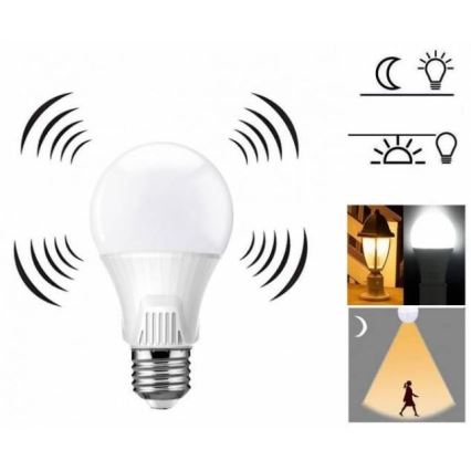 Lâmpada LED com sensor de movimento E27/9W/230V 6500K