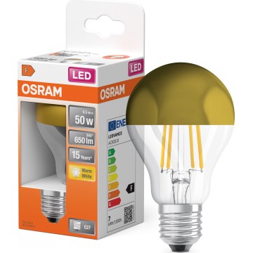 Lâmpada LED com topo espelhado FILAMENT E27/6,5W/230V 2700K dourada - Osram