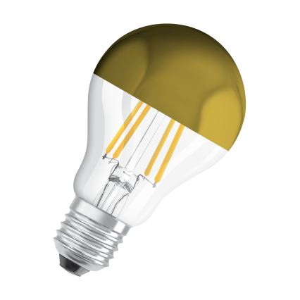 Lâmpada LED com topo espelhado FILAMENT E27/6,5W/230V 2700K dourada - Osram