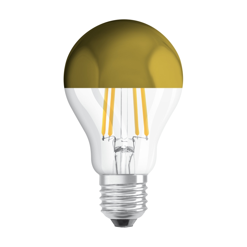Lâmpada LED com topo espelhado FILAMENT E27/6,5W/230V 2700K dourada - Osram