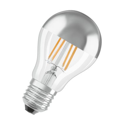 Lâmpada LED com topo espelhado FILAMENT E27/6,5W/230V 2700K prateada- Osram